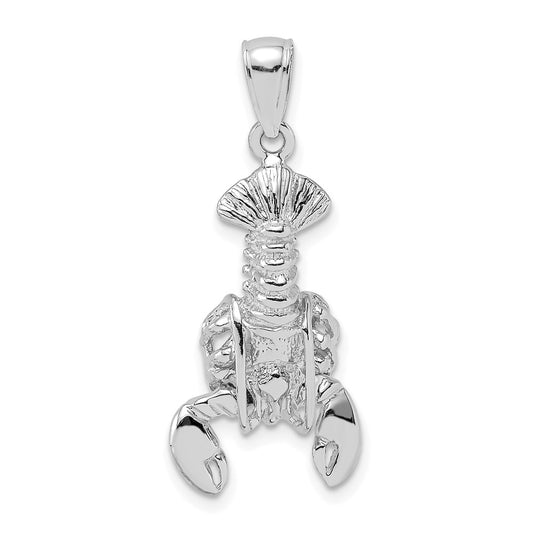 14k White Gold Moveable Lobster Charm