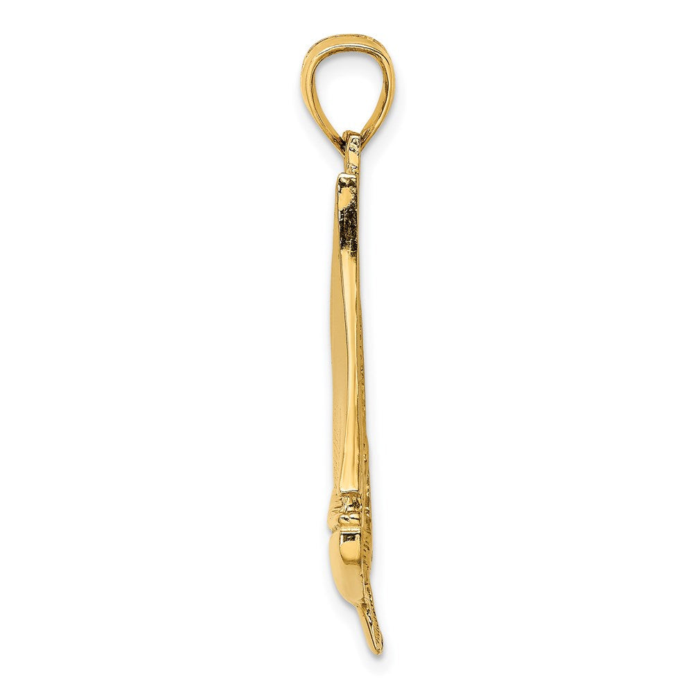 14k Yellow Gold 2-D Polished Sailboat Charm