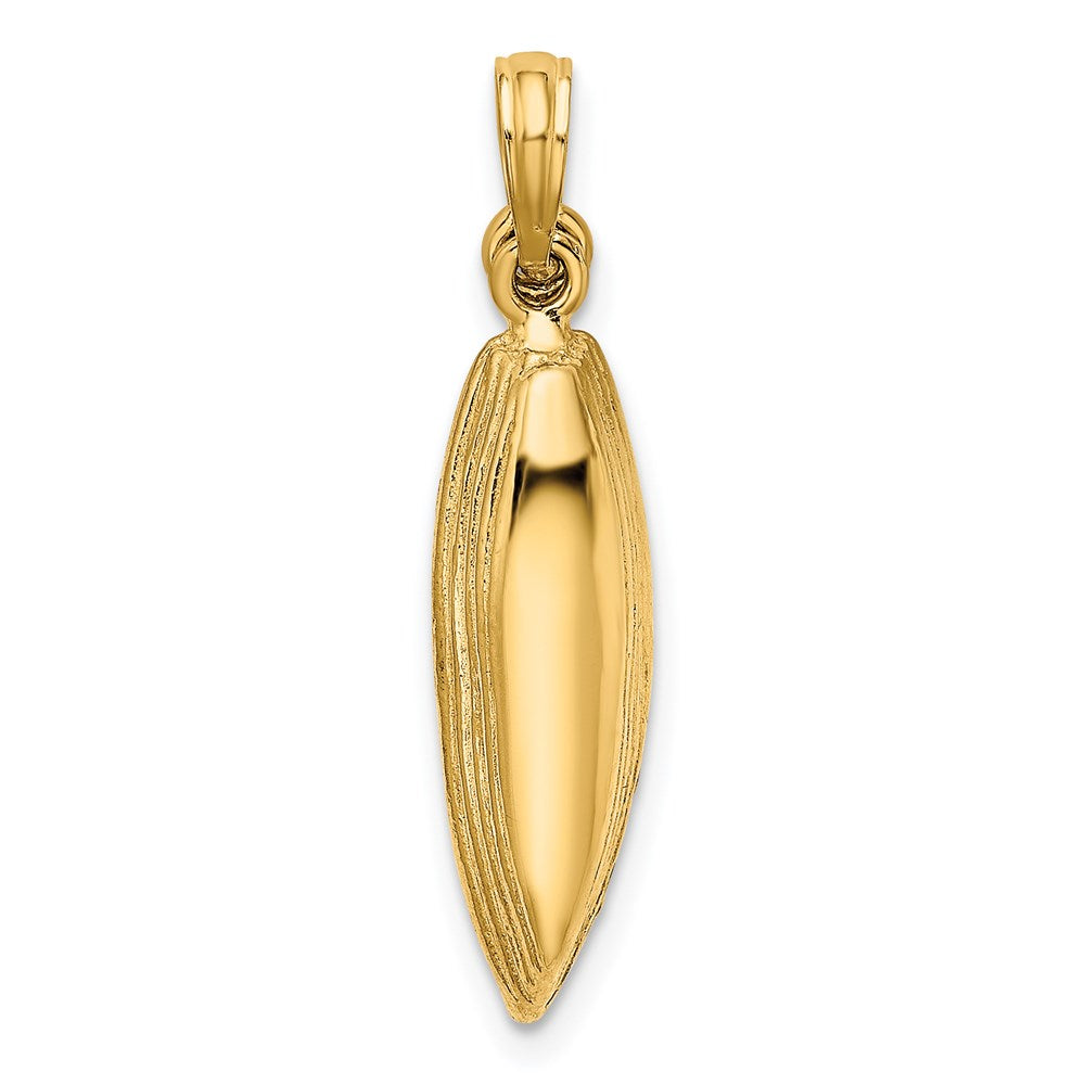 14k Yellow Gold 3-D Boat W/Dangling Oars Charm