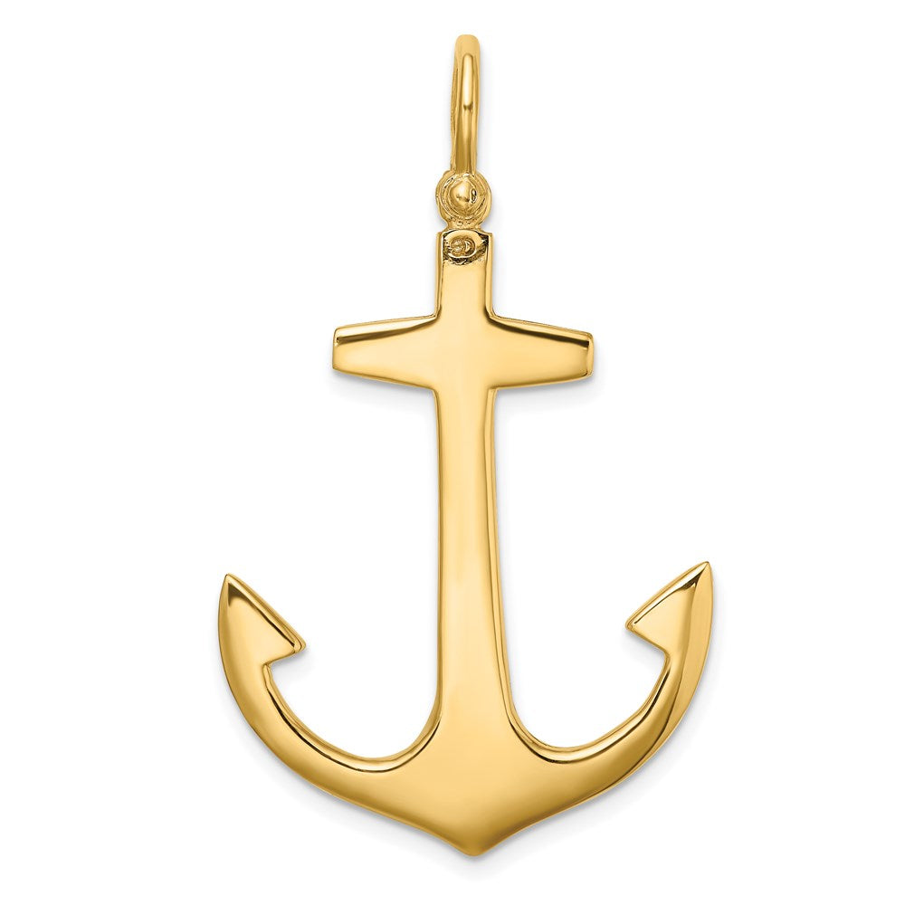 14k Yellow Gold 3-D Polished Large Anchor Charm