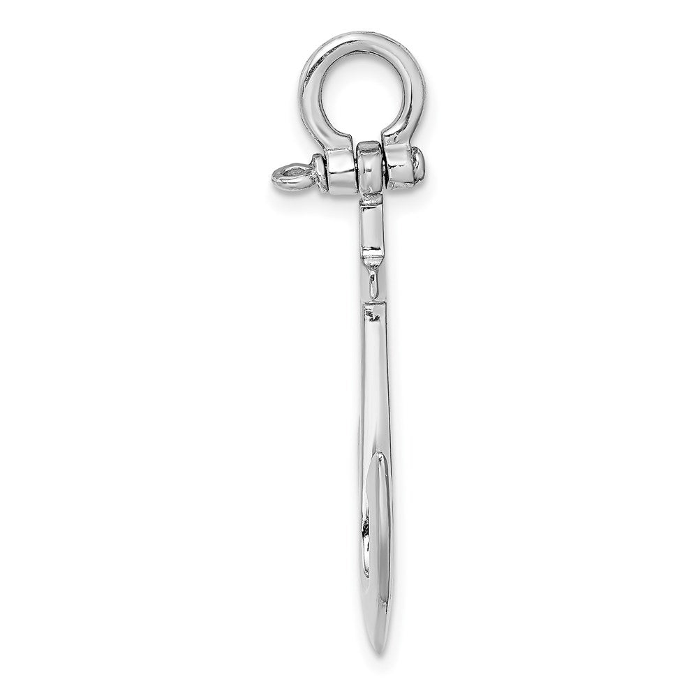 14k White Gold Polished 3-D Anchor Charm