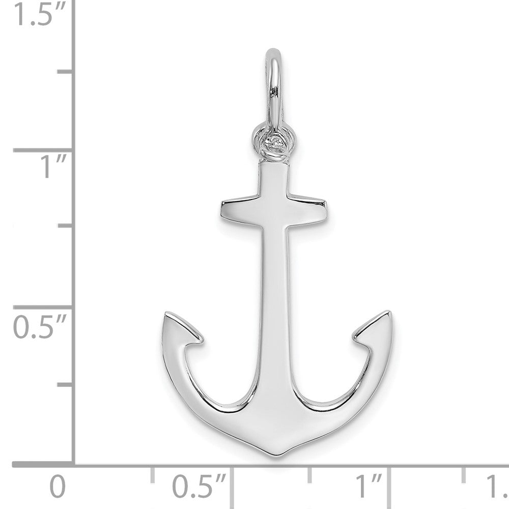 14k White Gold Polished 3-D Anchor Charm