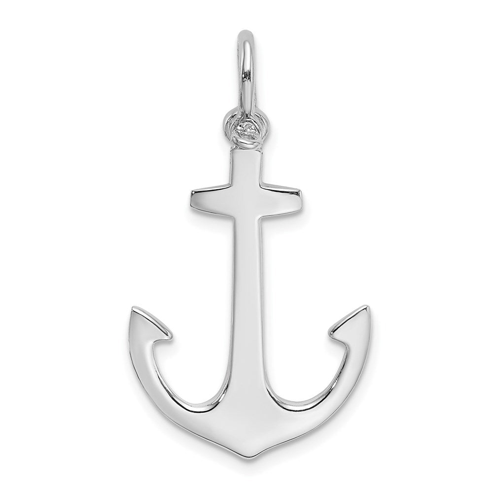 14k White Gold Polished 3-D Anchor Charm