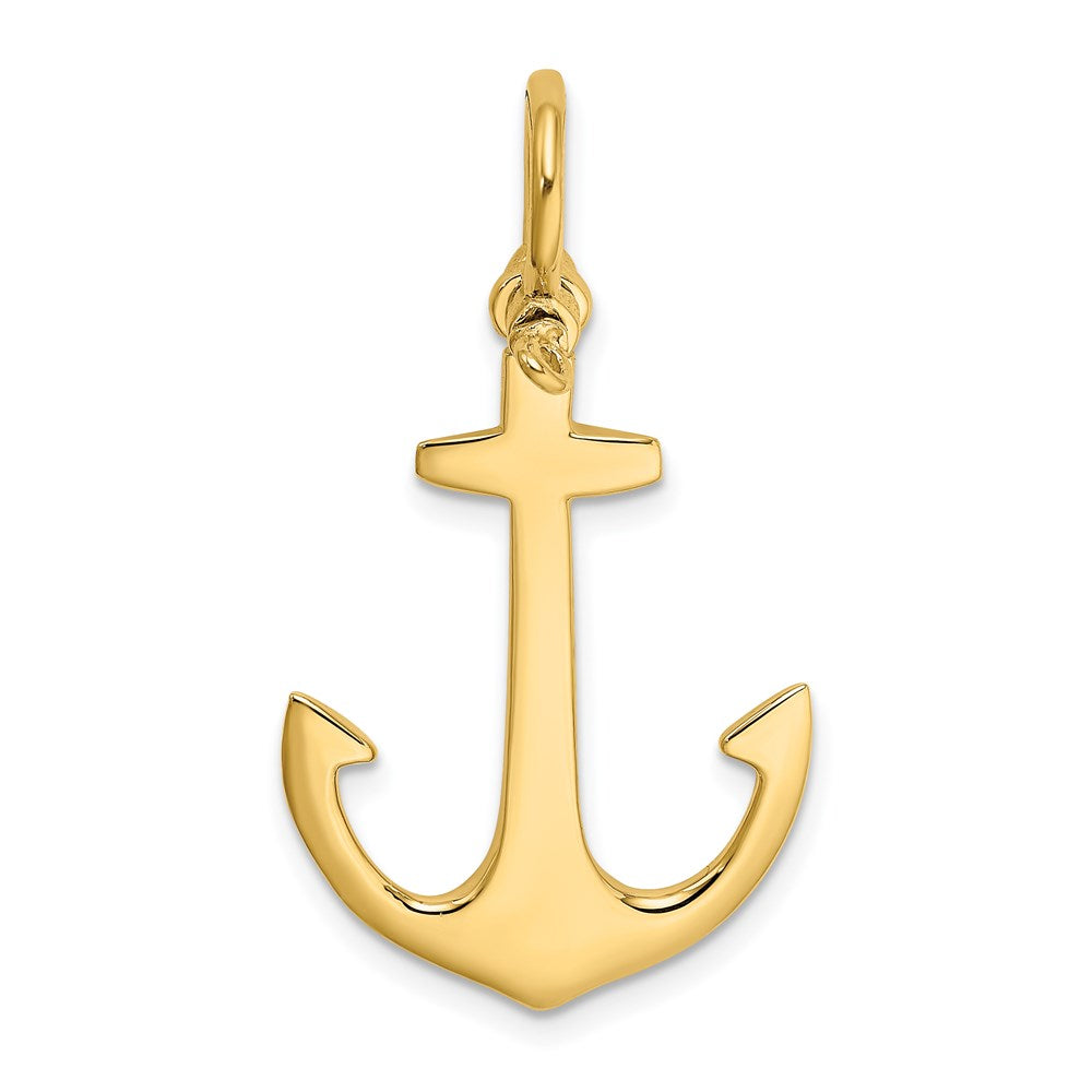 14k Yellow Gold 3-D Polished Anchor Charm