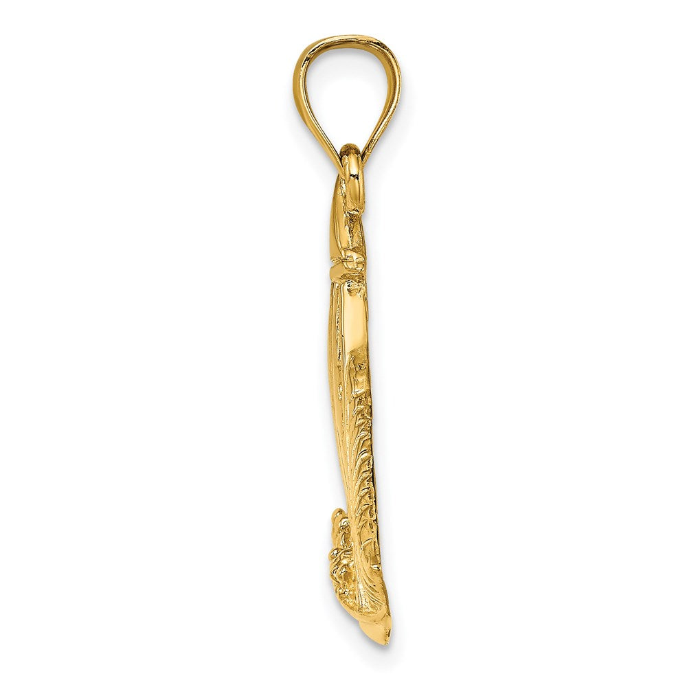 14k Yellow Gold Textured / Polished Sailboat W/ People Charm