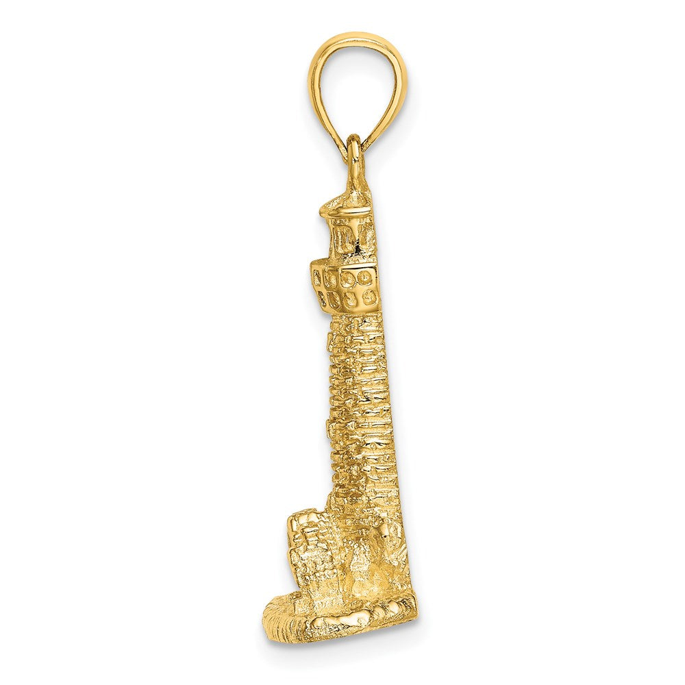 14k Yellow Gold 2-D Assateague Island Lighthouse Va Charm