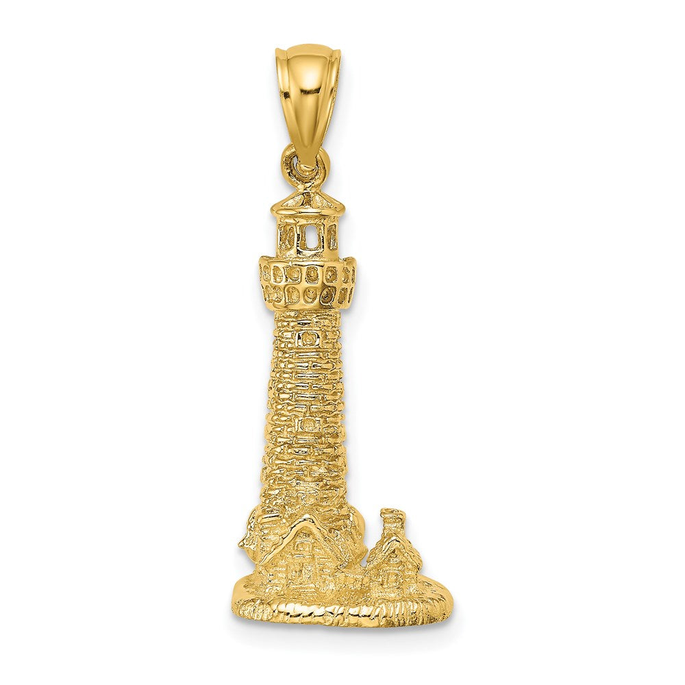 14k Yellow Gold 2-D Assateague Island Lighthouse Va Charm