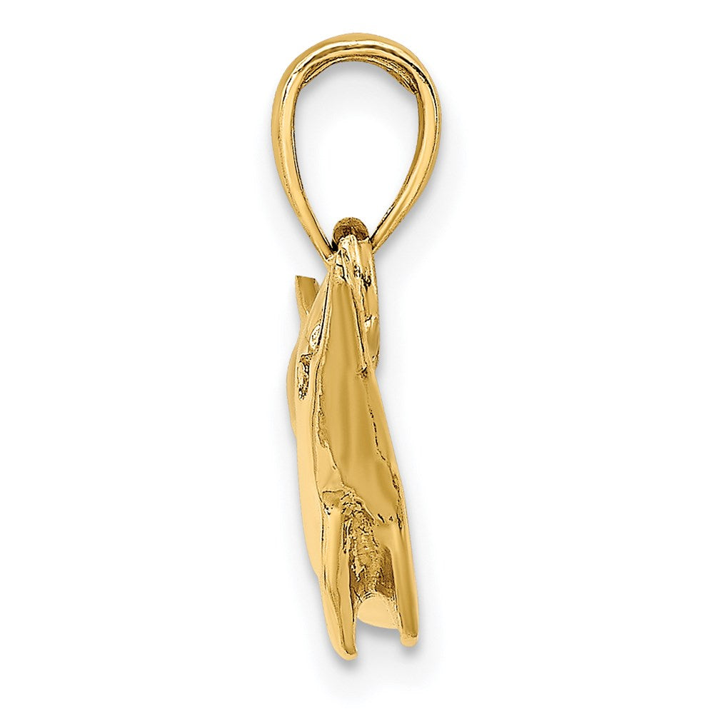 14k Yellow Gold Polished Dolphin Charm