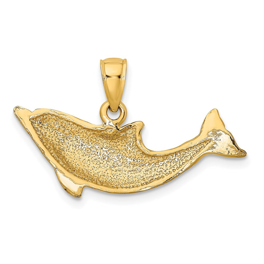 14k Yellow Gold Polished Dolphin Charm