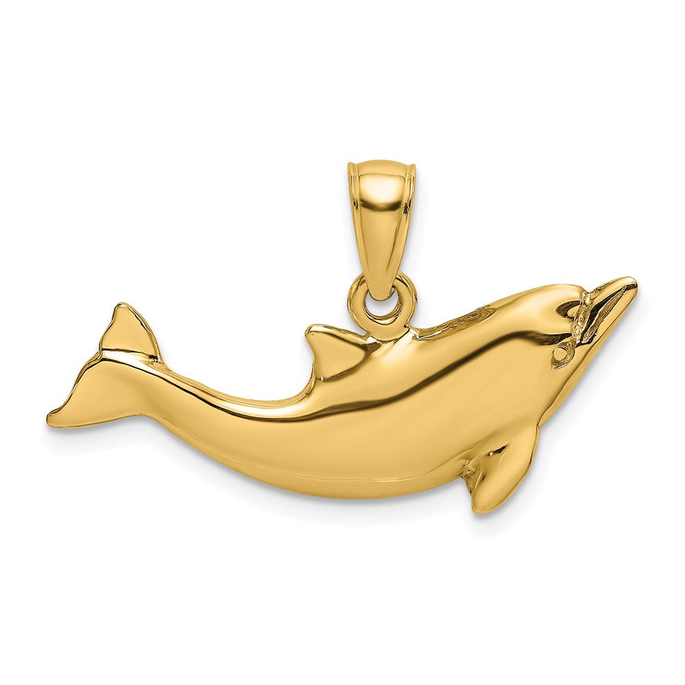 14k Yellow Gold Polished Dolphin Charm