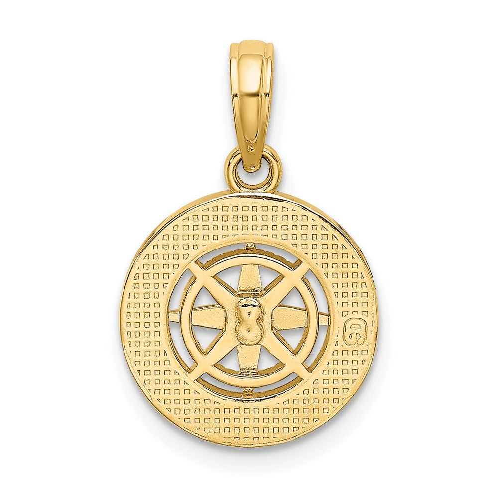 14k Yellow Gold Mini Nautical Compass Charm