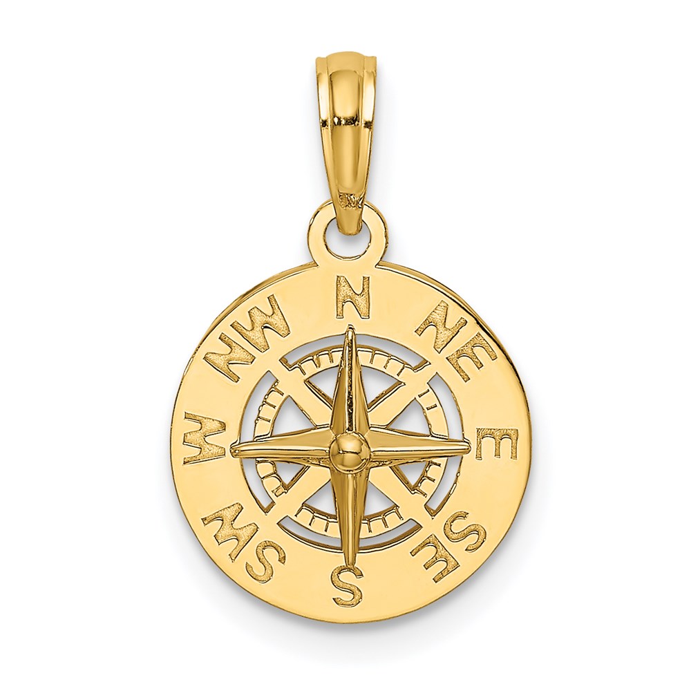 14k Yellow Gold Mini Nautical Compass Charm