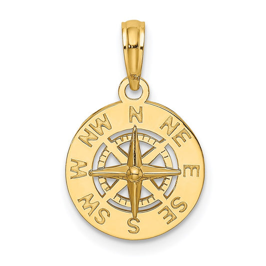 14k Yellow Gold Mini Nautical Compass Charm