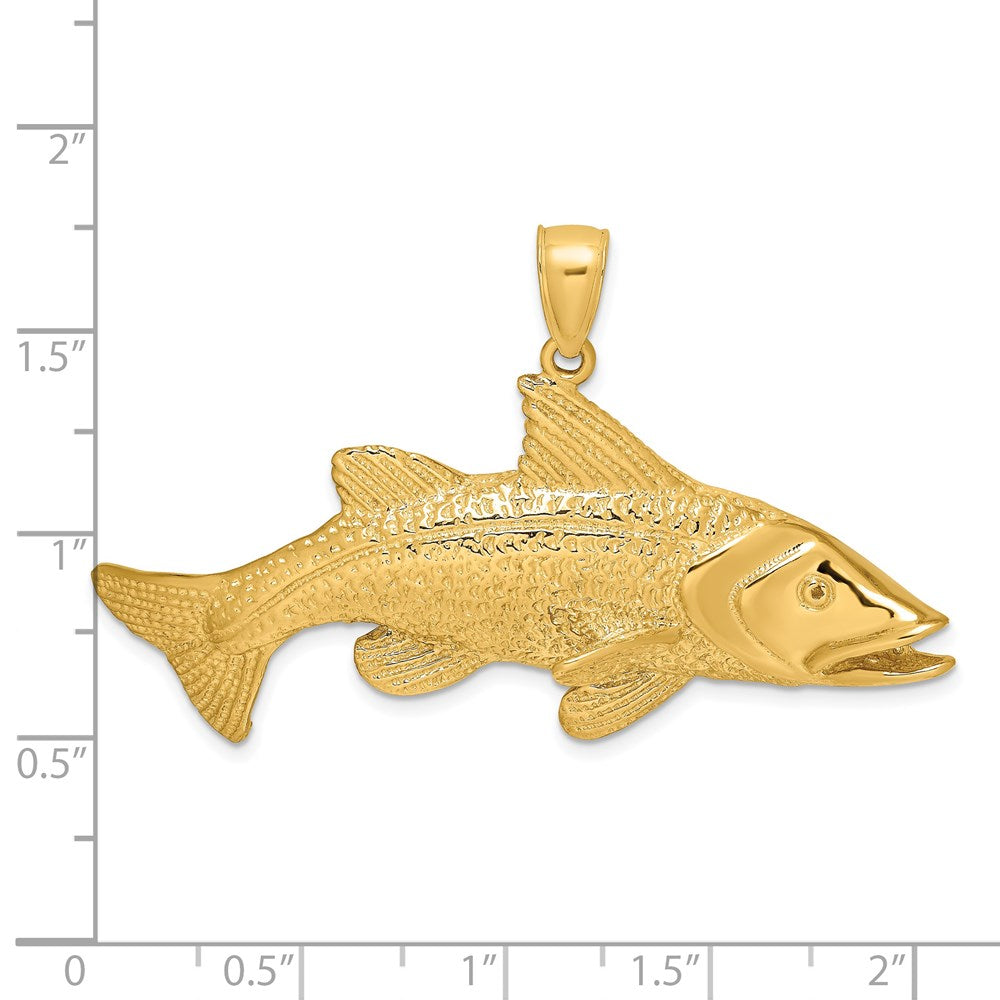 14k Yellow Gold 2-D Textured Red Fish Charm