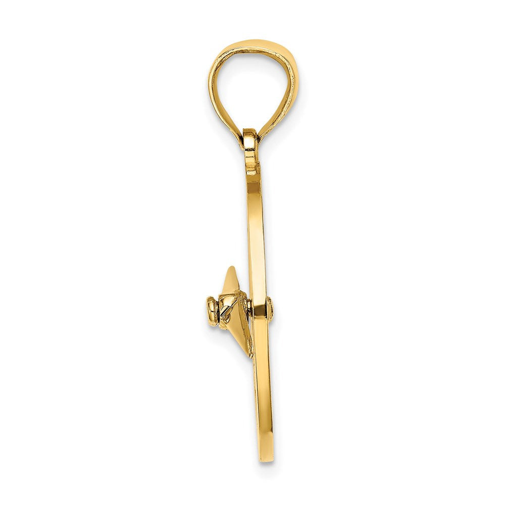 14k Yellow Gold Nautical Compass with Moveable Needle Charm