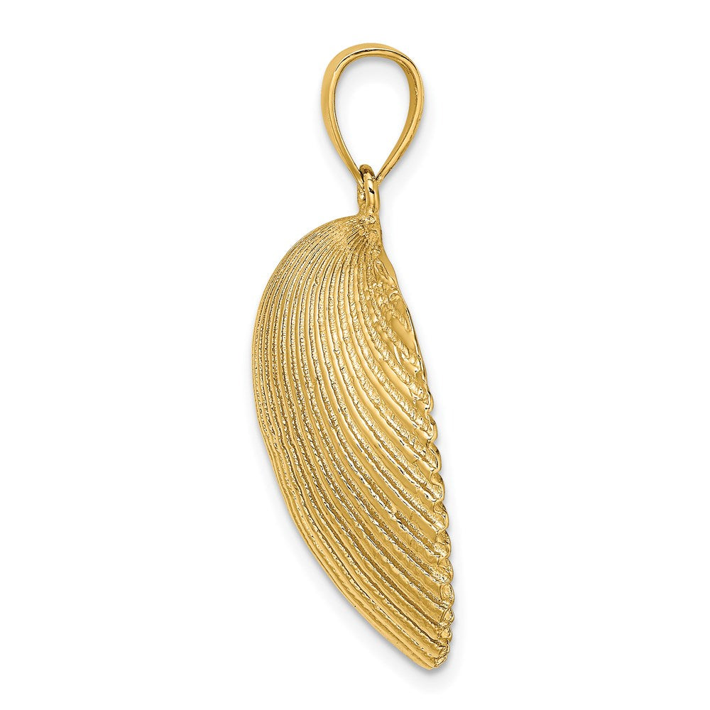 14k Yellow Gold Textured Scallop Shell Charm