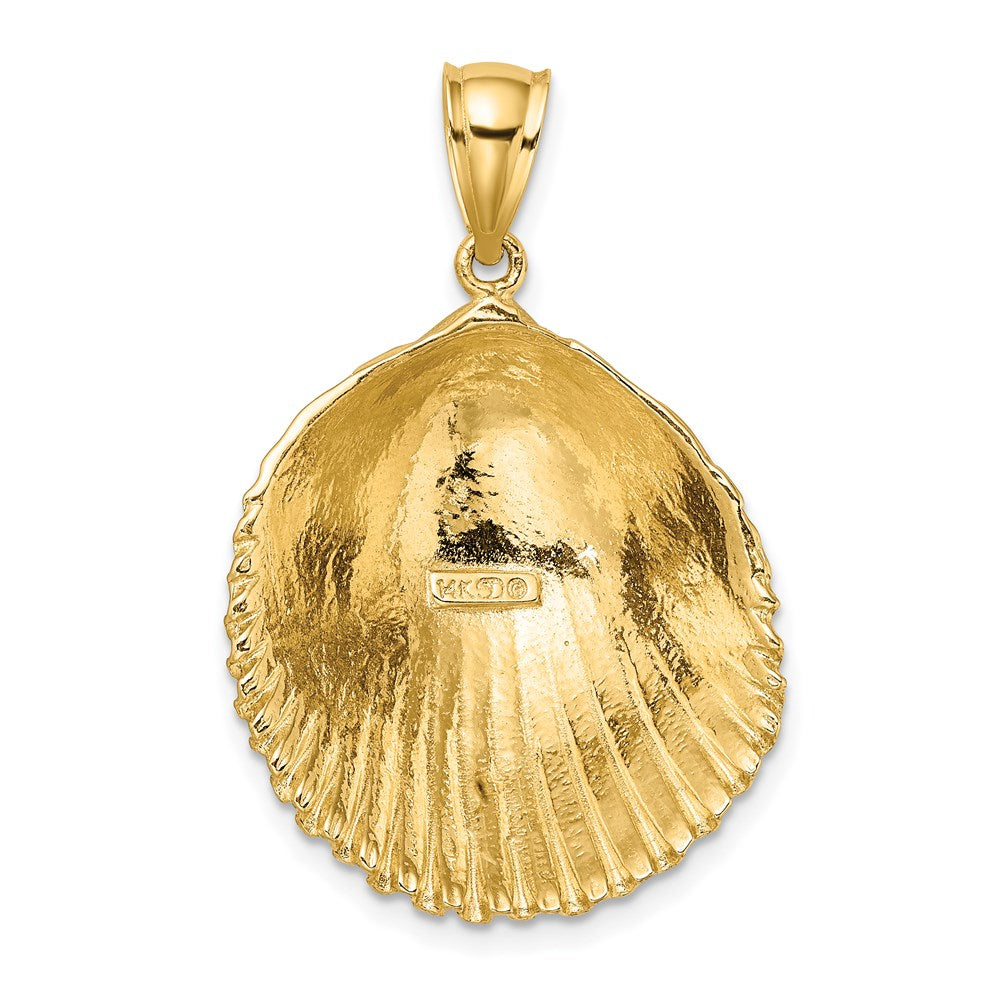 14k Yellow Gold Textured Scallop Shell Charm