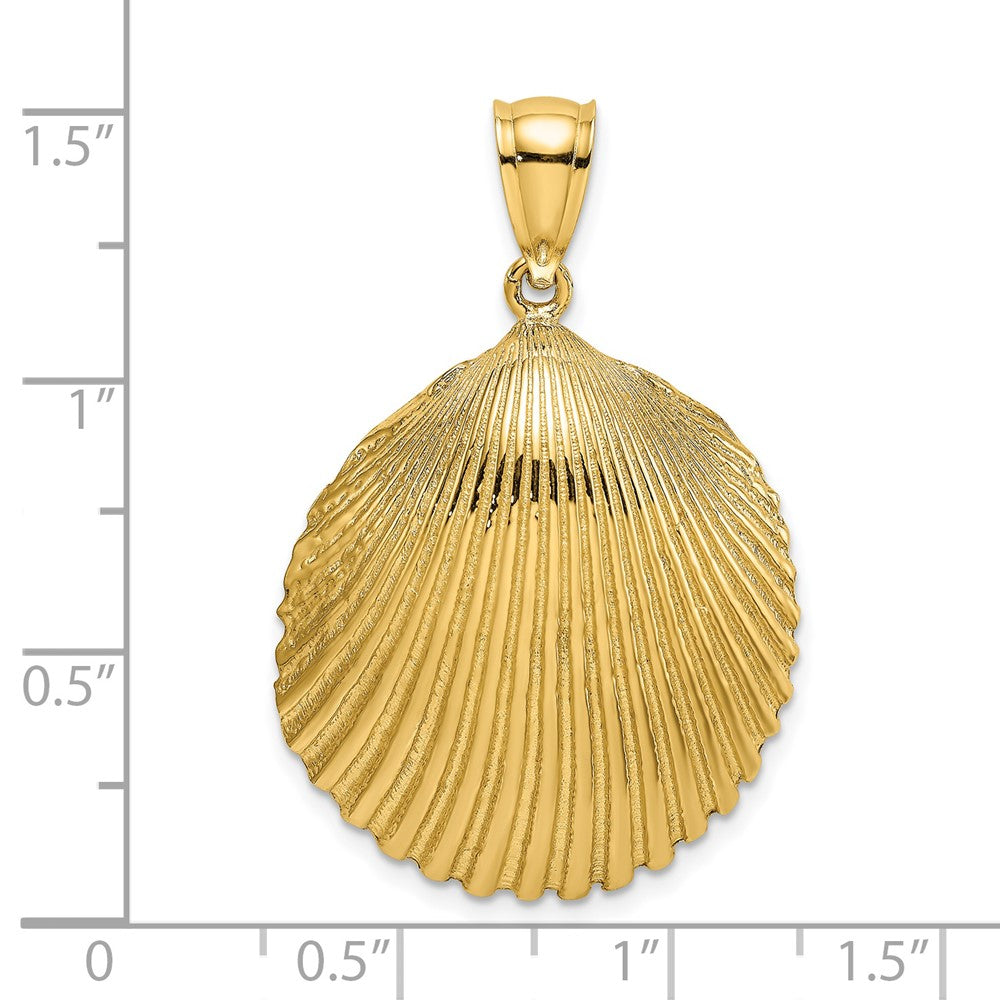 14k Yellow Gold Textured Scallop Shell Charm