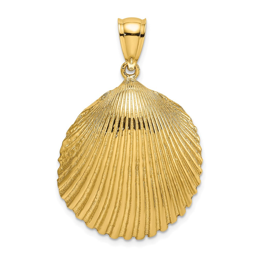 14k Yellow Gold Textured Scallop Shell Charm