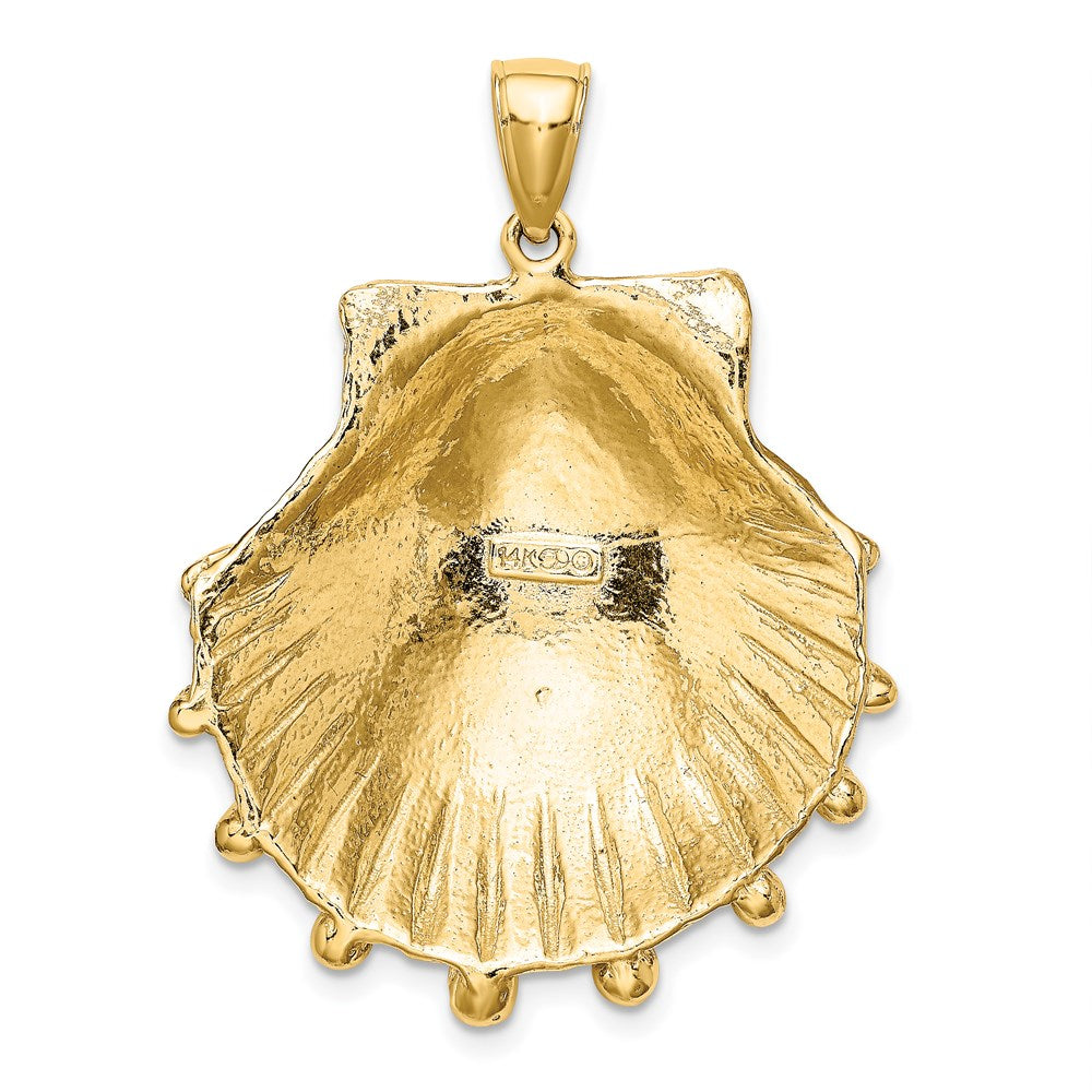 14k Yellow Gold Lions Paw Shell Charm