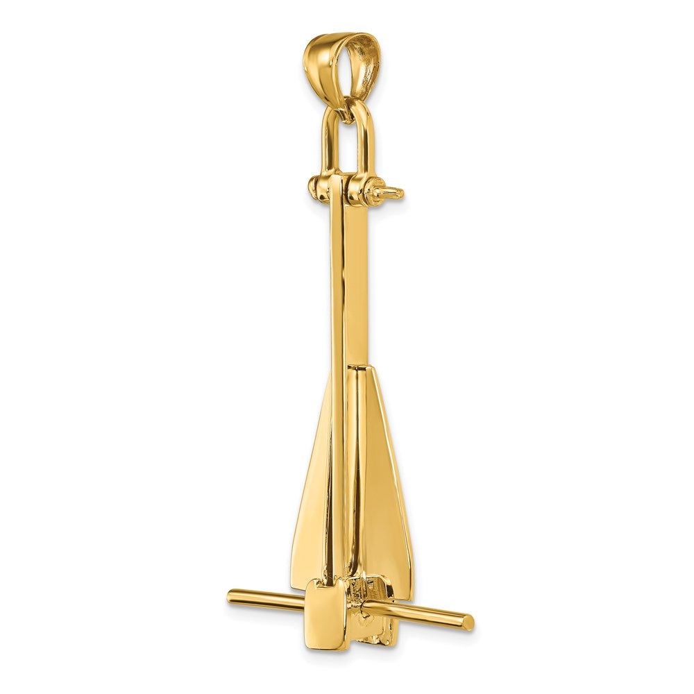 14k Yellow Gold 3-D Moveable Danforth Anchor Charm