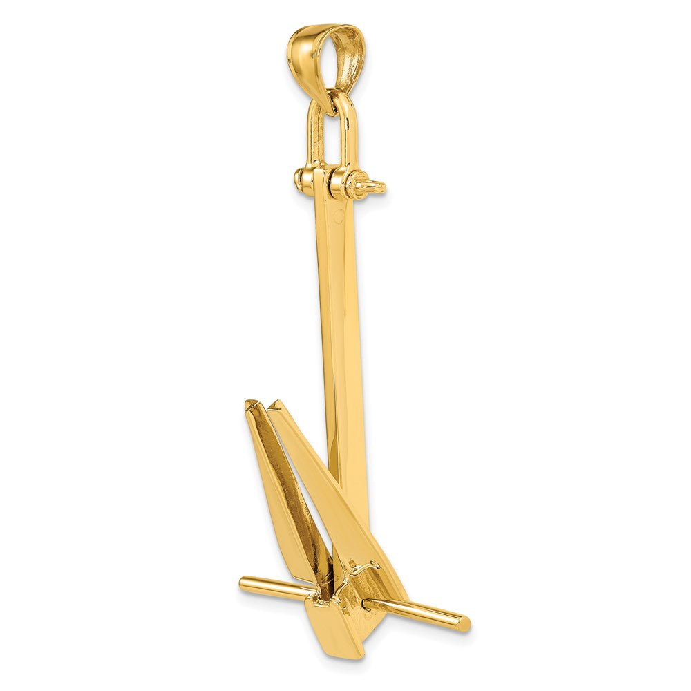 14k Yellow Gold 3-D Moveable Danforth Anchor Charm