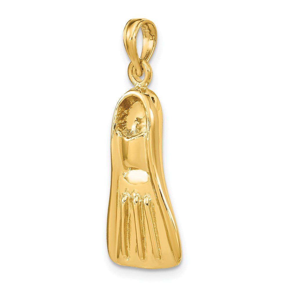 14k Yellow Gold 3-D Scuba Flipper Charm