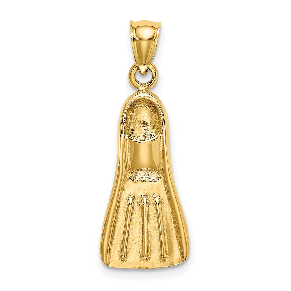 14k Yellow Gold 3-D Scuba Flipper Charm