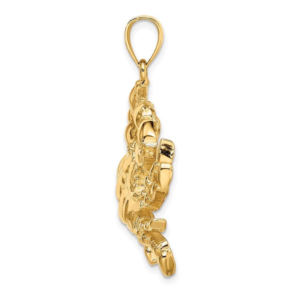 14k Yellow Gold Blue Crab Charm