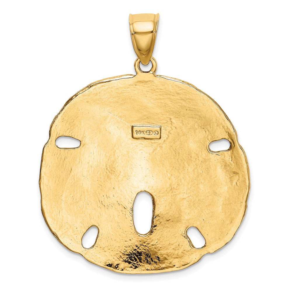 14k Yellow Gold Polished Sand Dollar Charm