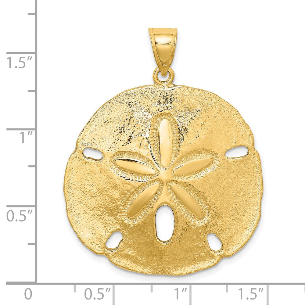 14k Yellow Gold Polished Sand Dollar Charm