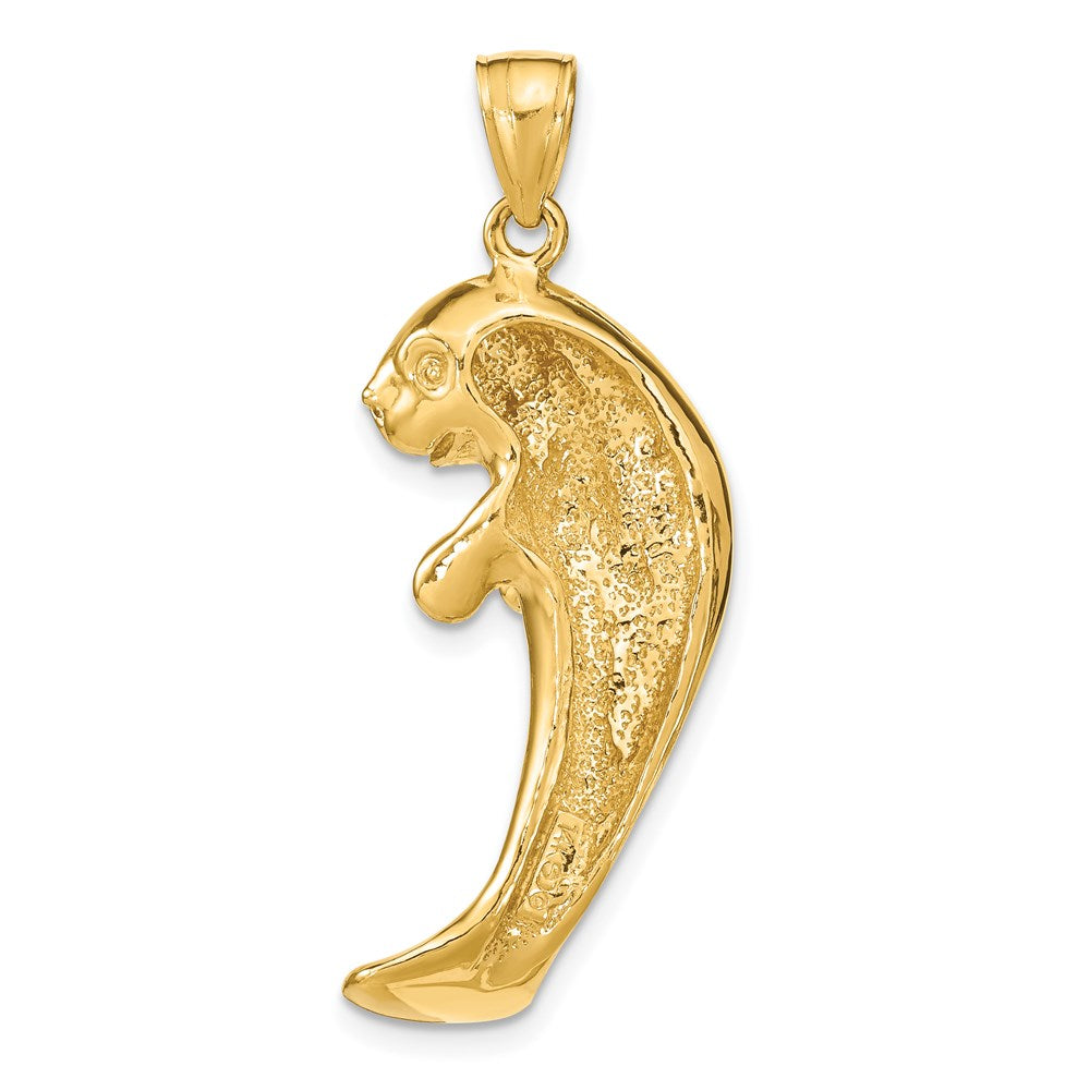 14k Yellow Gold 2-D Polished Single Manatee Charm