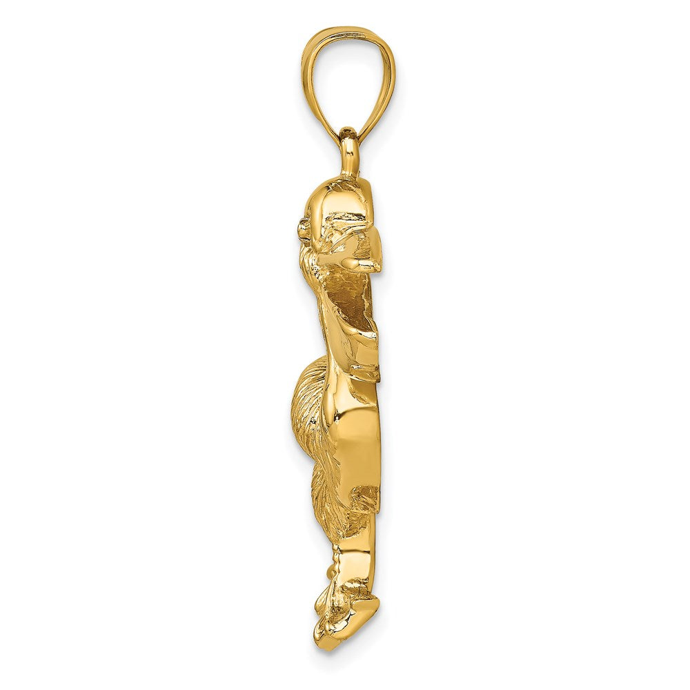 14k Yellow Gold Textured Pelican Charm