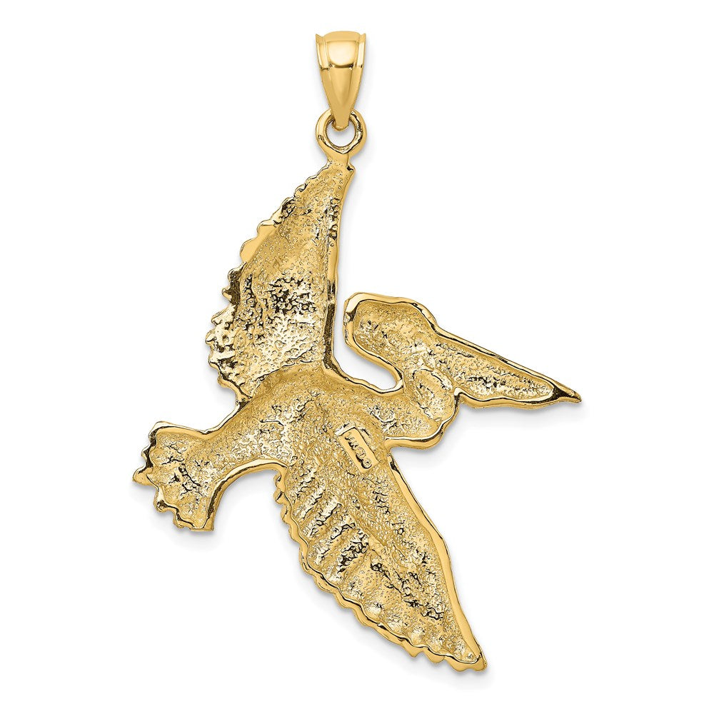 14k Yellow Gold Flying Pelican Charm