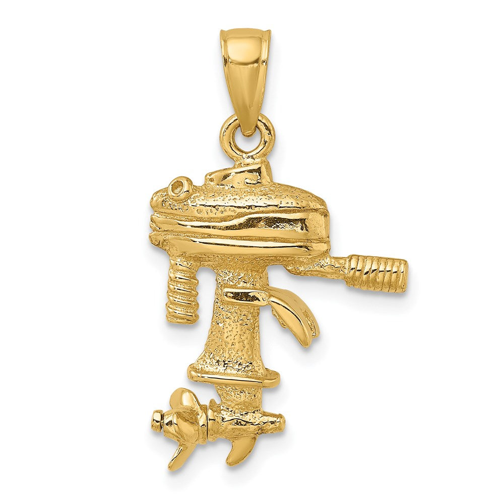 14k Yellow Gold 3-D Moveable Boat Engine Charm