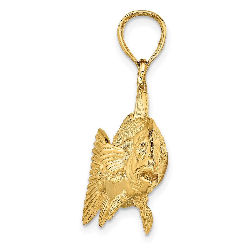 14k Yellow Gold 3-D Red Fish Charm