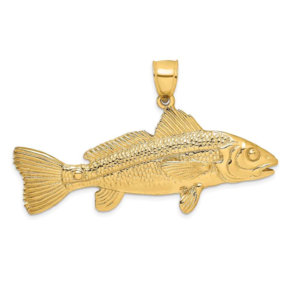 14k Yellow Gold 3-D Red Fish Charm