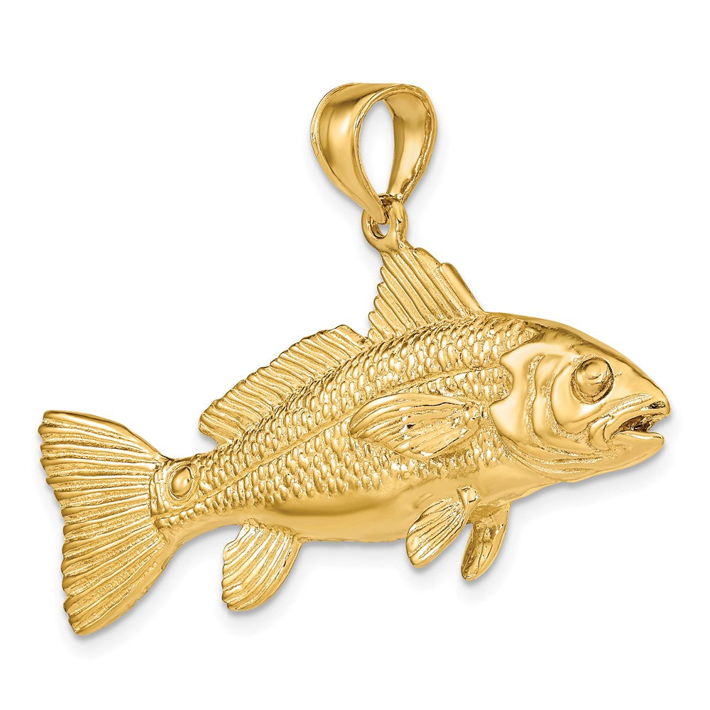 14k Yellow Gold 3-D Red Fish Charm