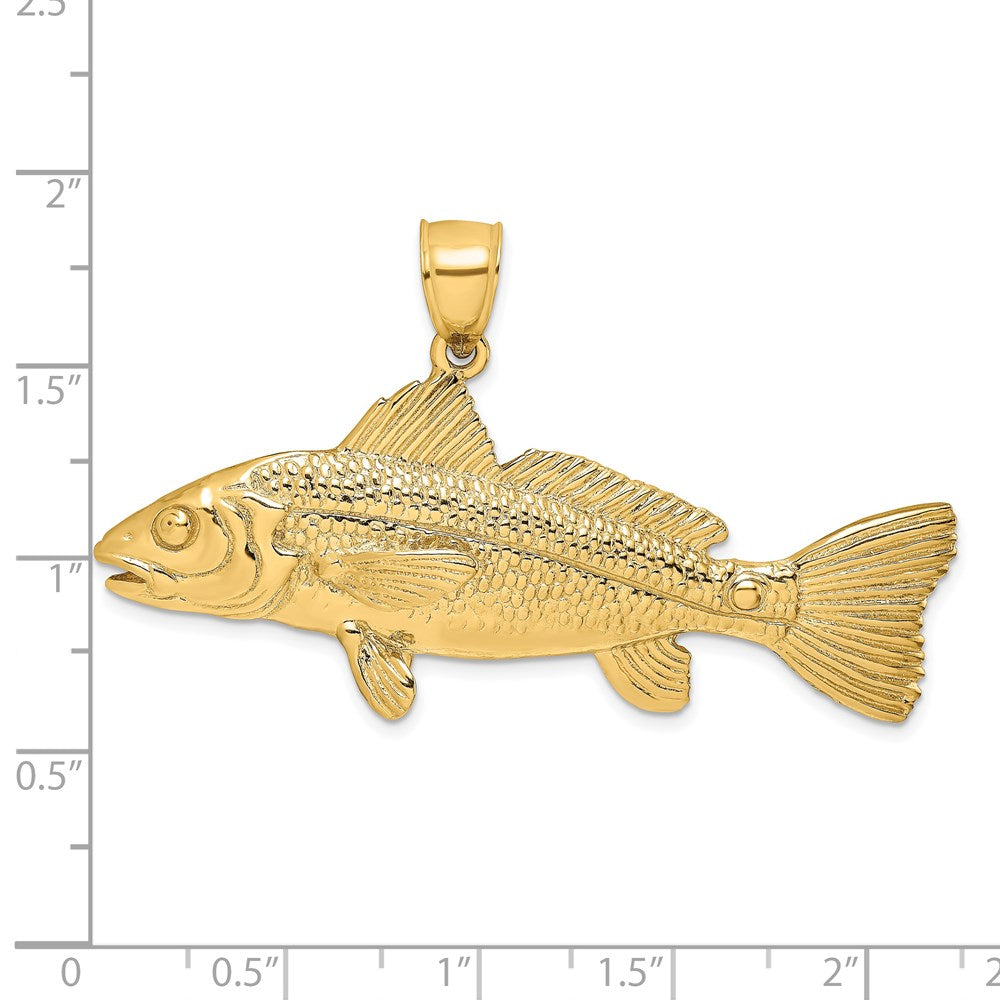 14k Yellow Gold 3-D Red Fish Charm