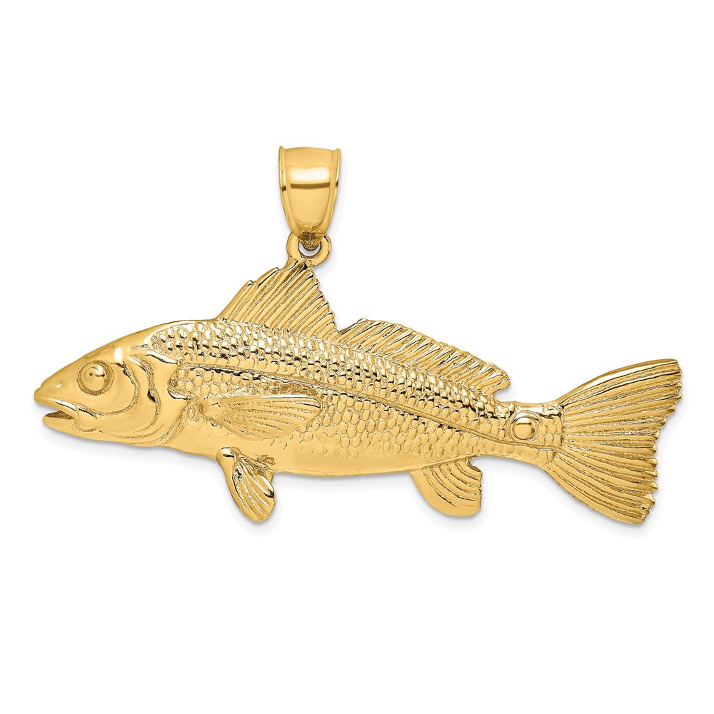 14k Yellow Gold 3-D Red Fish Charm