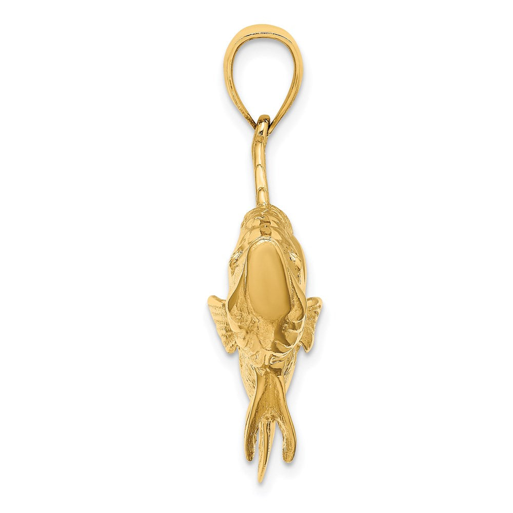 14k Yellow Gold 3-D Tarpon Fish Charm