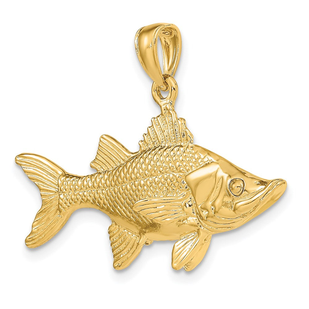 14k Yellow Gold 3-D Tarpon Fish Charm