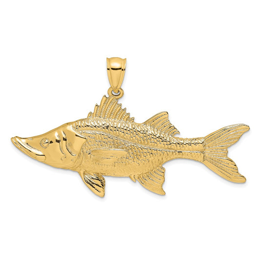 14k Yellow Gold 3-D Tarpon Fish Charm