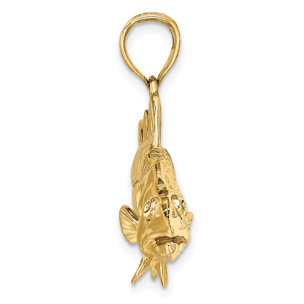 14k Yellow Gold 3-D Snook Fish Charm