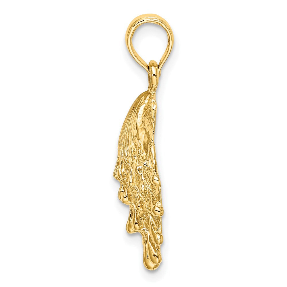 14k Yellow Gold Lions Paw Shell Charm