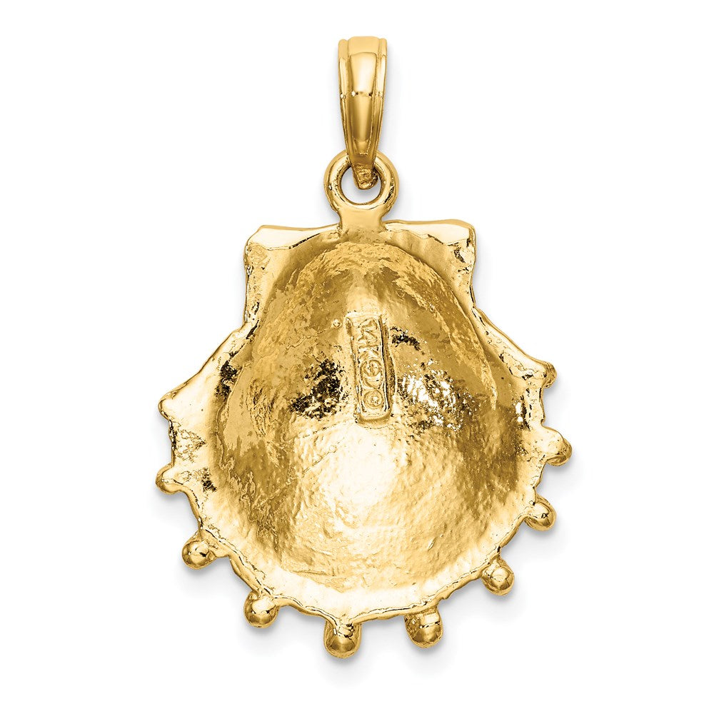 14k Yellow Gold Lions Paw Shell Charm