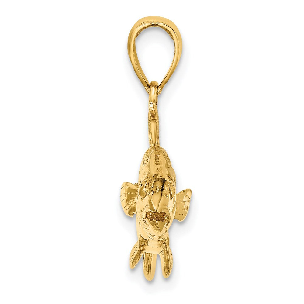 14k Yellow Gold 3-D Red Fish Charm