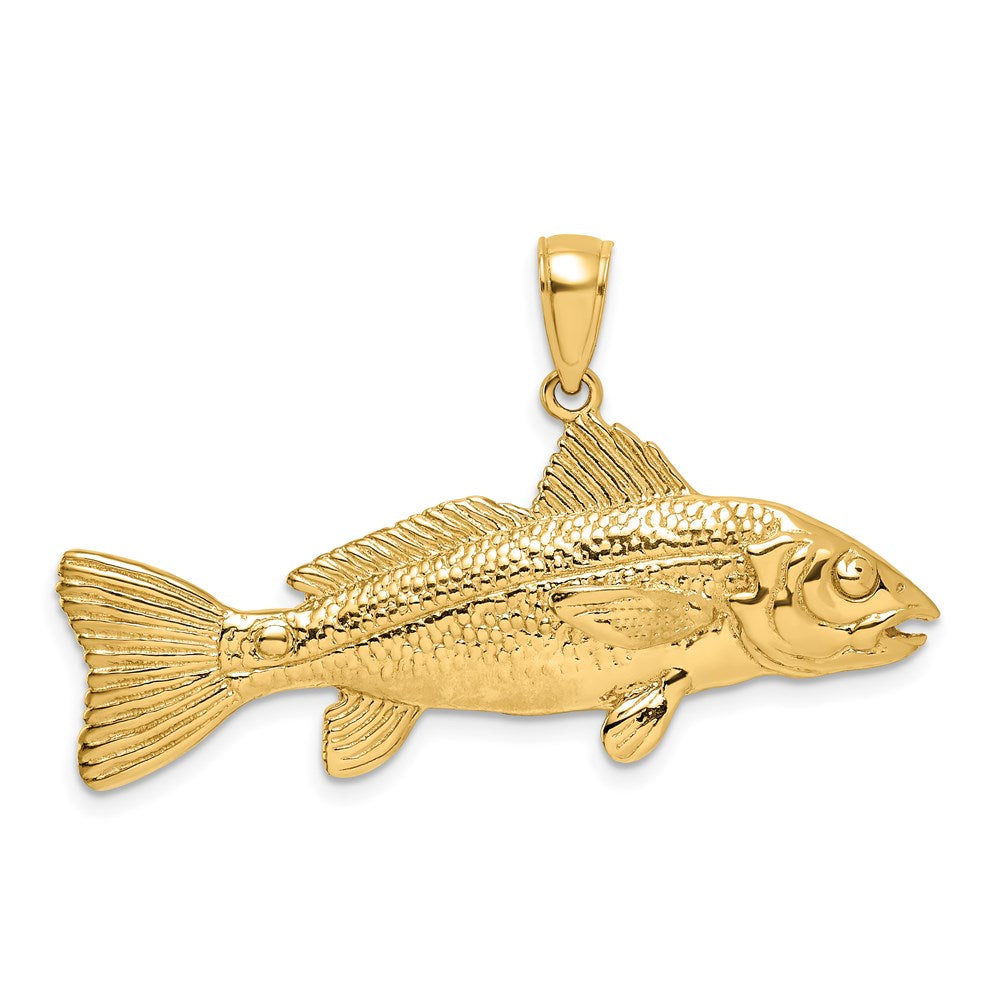 14k Yellow Gold 3-D Red Fish Charm