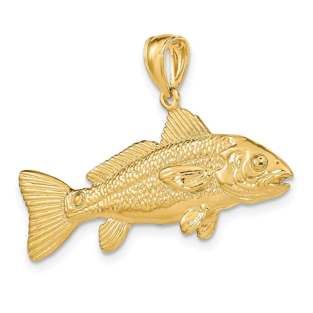 14k Yellow Gold 3-D Red Fish Charm