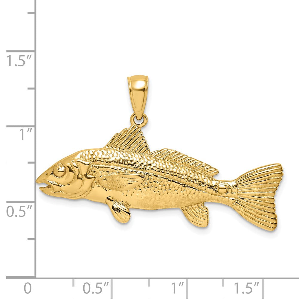 14k Yellow Gold 3-D Red Fish Charm